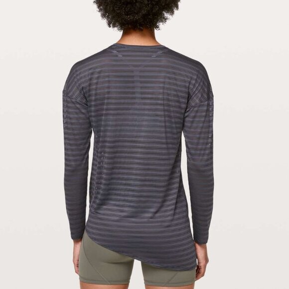 Lululemon Tie Your Practice Long Sleeve *Stripe Moonwalk - Picture 3 of 12